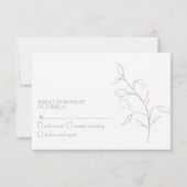 Modern Sage Green Script Botanical No Menu RSVP (Achterkant)