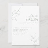 Modern Sage Green Script Botanical Wedding Kaart (Voorkant)