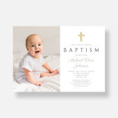 Modern Sage Green Script Cross foto doop Kaart