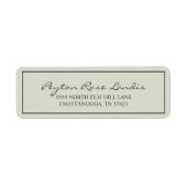 Modern Sage Green Script Etiket (Voorkant)