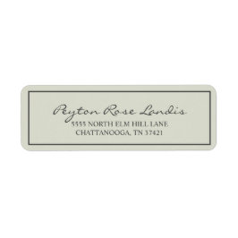 Modern Sage Green Script Etiket