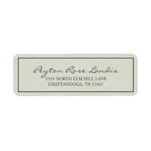 Modern Sage Green Script Etiket