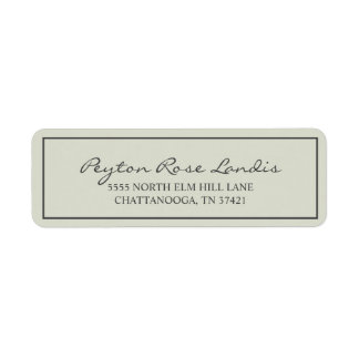 Modern Sage Green Script Etiket