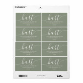 Modern Sage Green Script Family Retouradres Etiket (Full Sheet)