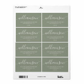 Modern Sage Green Script Family Retouradres Etiket (Full Sheet)