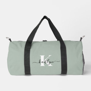 Modern Sage Green Script Monogram Plunjezak