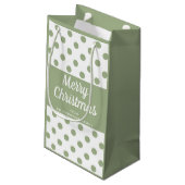 Modern Sage Green Script Vrolijk kerstfeest Klein Cadeauzakje (Achterkant Gekanteld)