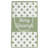 Modern Sage Green Script Vrolijk kerstfeest Klein Cadeauzakje (Voorkant)