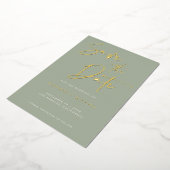 Modern Sage Green Script Weddenschap Save the Date Folie Uitnodiging (Gedraaid)