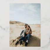 Modern Sage Green Script Weddenschap Save the Date Folie Uitnodiging (Achterkant)