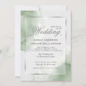 Modern Sage Green Silver Kaart (Voorkant)