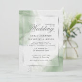 Modern Sage Green Silver Kaart (Staand voorkant)