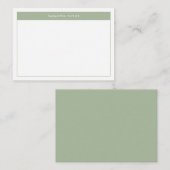 Modern Sage Green Simple Border Name Budget Notitiekaartje (Voorkant / Achterkant)