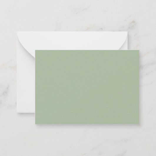 Modern Sage Green Simple Border Name Budget Notitiekaartje (Achterkant)