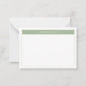 Modern Sage Green Simple Border Name Budget Notitiekaartje (Voorkant)