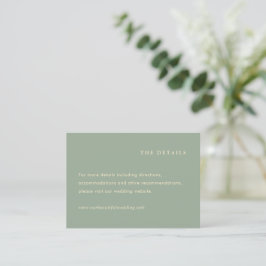 Modern Sage Green Simple Wedding Informatiekaartje