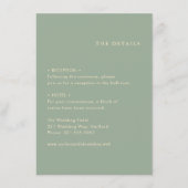 Modern Sage Green Simple Wedding Informatiekaartje (Voorkant)