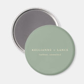 Modern Sage Green Simple Wedding Magneet (Voorkant / Achterkant)