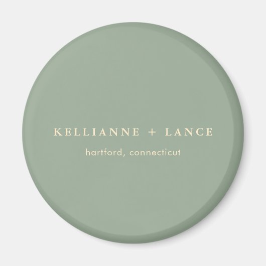 Modern Sage Green Simple Wedding Magneet (Voorkant)