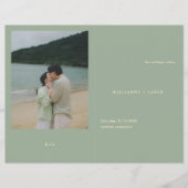 Modern Sage Green Simple Wedding Program Flyer (Voorkant)