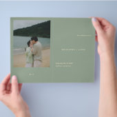 Modern Sage Green Simple Wedding Program Flyer (Hand)