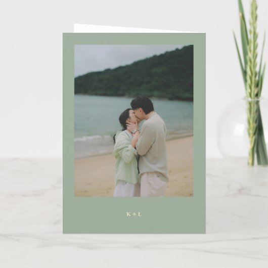 Modern Sage Green Simple Wedding Programma (Achterkant)