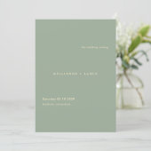 Modern Sage Green Simple Wedding Programmakaart (Staand voorkant)