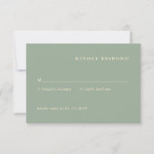 Modern Sage Green Simple Wedding RSVP Kaartje (Voorkant)