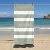 Modern Sage Green Striped Pattern Strandlaken