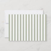 Modern Sage Green Stripes Wedding RSVP Kaartje (Achterkant)