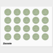 Modern Sage Green Stylish Wedding Envelope Seal Ronde Sticker (Vel)
