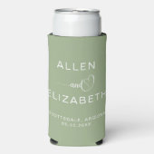 Modern Sage Green Stylish Wedding Gepersonaliseerd Seltzer Blikjeskoeler (Seltzer Voorkant)