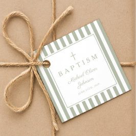 Modern Sage Green Thank You Baptism Bedankjes Labels
