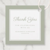 Modern Sage Green Thank You Baptism Bedankjes Labels (Achterkant)