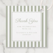 Modern Sage Green Thank You Baptism Bedankjes Labels (Achterkant)