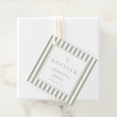 Modern Sage Green Thank You Baptism Bedankjes Labels (In situ)