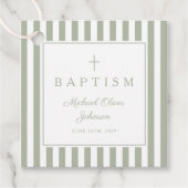 Modern Sage Green Thank You Baptism Bedankjes Labels (Voorkant)