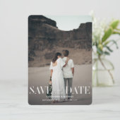 Modern Sage Green Two Photo Wedding Save Date Kaart (Staand voorkant)