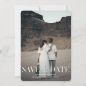 Modern Sage Green Two Photo Wedding Save Date Kaart (Voorkant)
