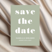 Modern Sage Green Typography Wedding Save The Date