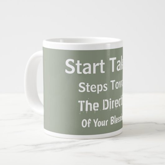 Modern Sage Green Uplifting Everyday Faith  Grote Koffiekop (Links)