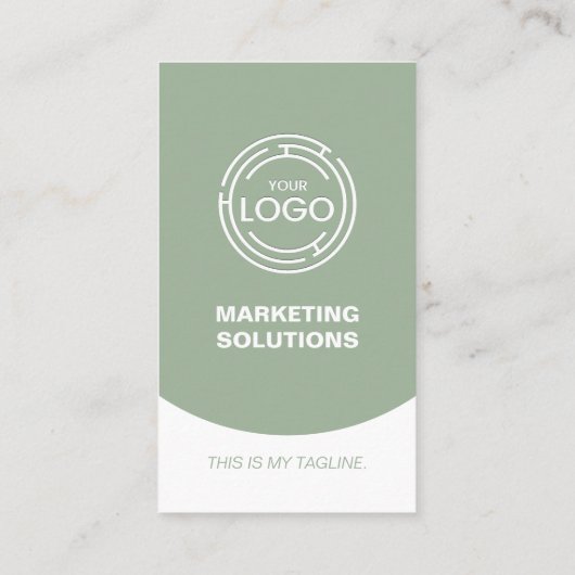 Modern Sage Green Visitekaartje (Achterkant)