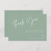 Modern Sage green Vrijgezellenfeest - Hartelijk da Bedankkaart (Voorkant / Achterkant)
