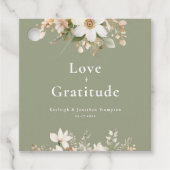 Modern Sage Green Waterverf Floral Wedding Bedankjes Labels (Voorkant)