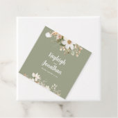 Modern Sage Green Waterverf Floral Wedding Bedankjes Labels (In situ)