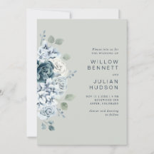 Modern Sage Green Waterverf Floral Wedding