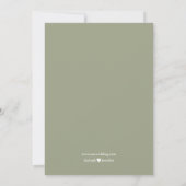 Modern Sage Green Waterverf Floral Wedding Save The Date (Achterkant)
