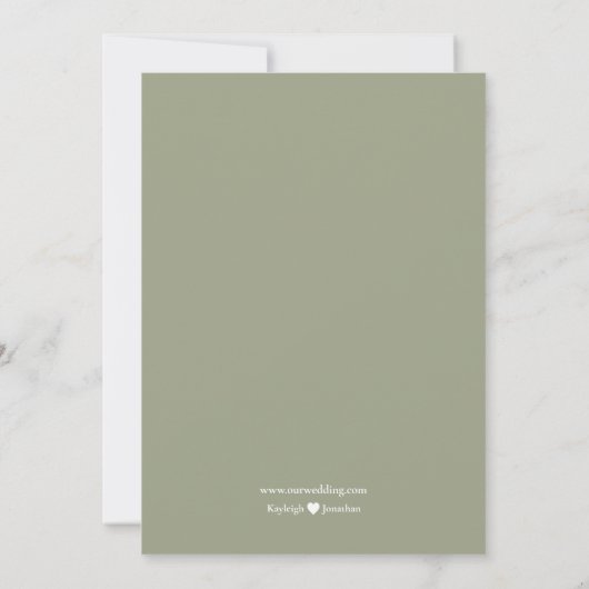 Modern Sage Green Waterverf Floral Wedding Save The Date (Achterkant)