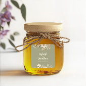 Modern Sage Green Waterverf Floral Wedding Vierkante Sticker