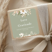 Modern Sage Green Waterverf Floral Wedding Vierkante Sticker